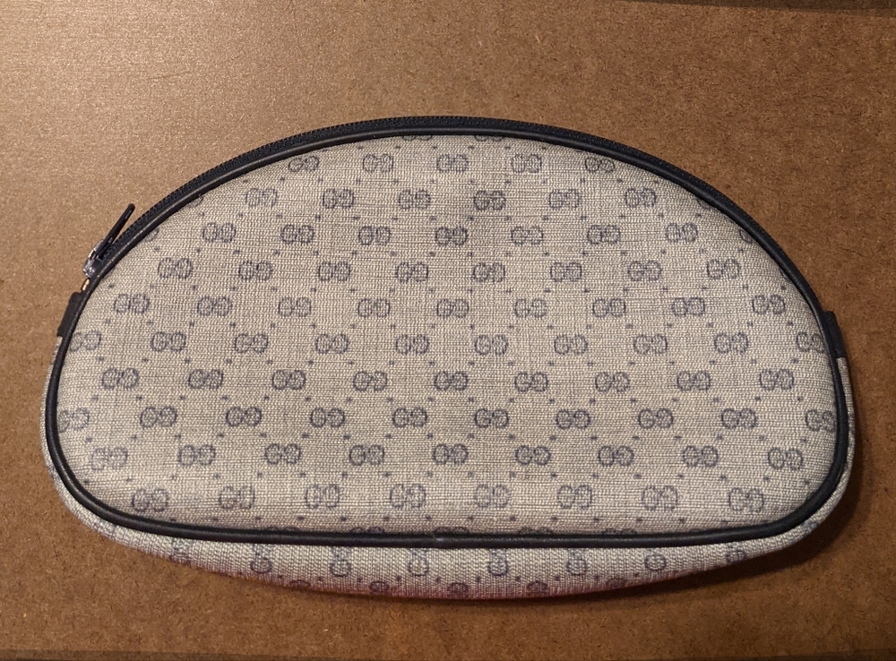 Gucci GG Monogram Blue Canvas Travel  Pouch Clutch /Cosmetic Bag. - Picture 6 of 12